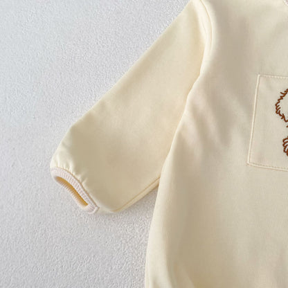 イラストべあ長袖ロンパース