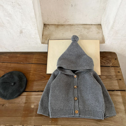 とんがりフードカーディガン(3color)