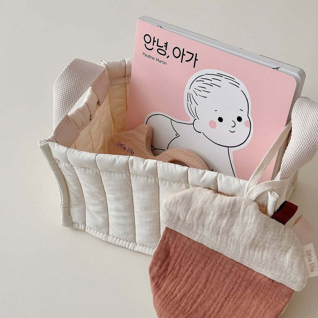 ナチュラルキルティングベビーバスケット(2size)