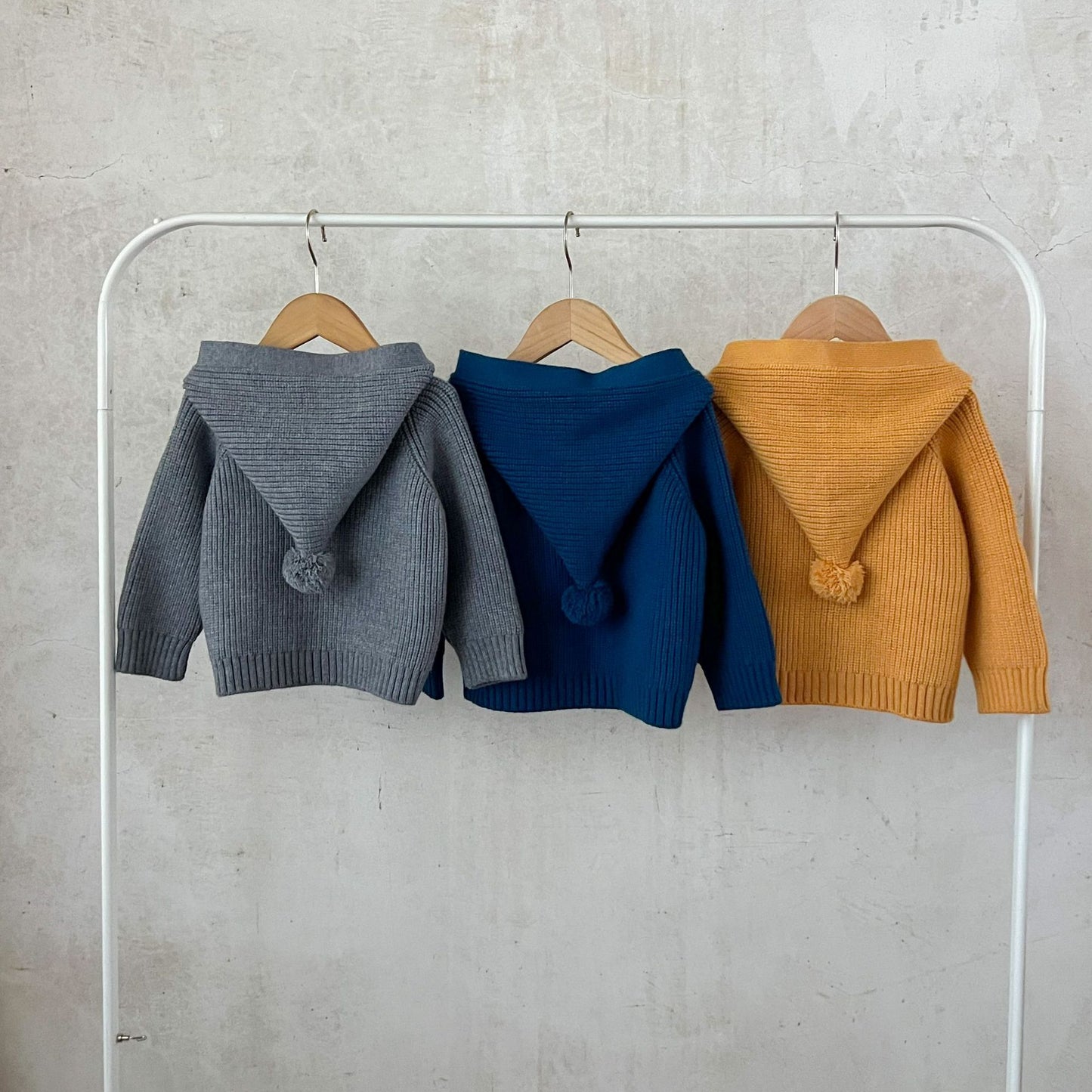 とんがりフードカーディガン(3color)