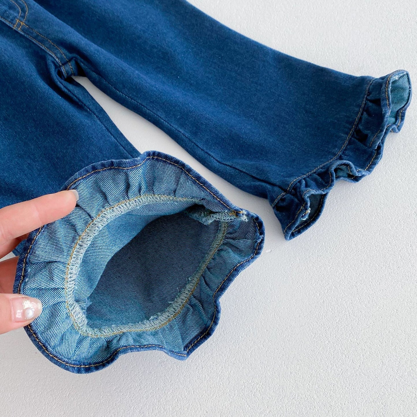 裾フレアデニムパンツ(2color)