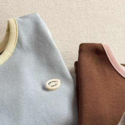 [3color / 80-130] パイピングカラースリムチュニック