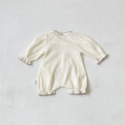 🅽🅴🆆 [2color / 66-90] ベビーワッフルパフロンパース