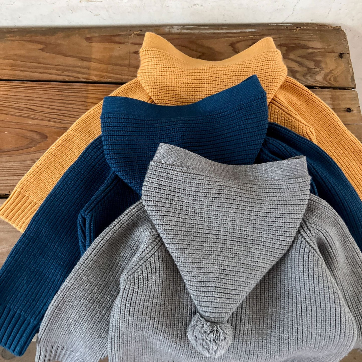 とんがりフードカーディガン(3color)