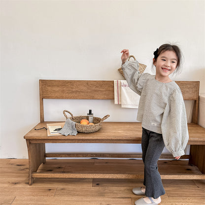 ゆったりぱふチェック柄トップス(2color)