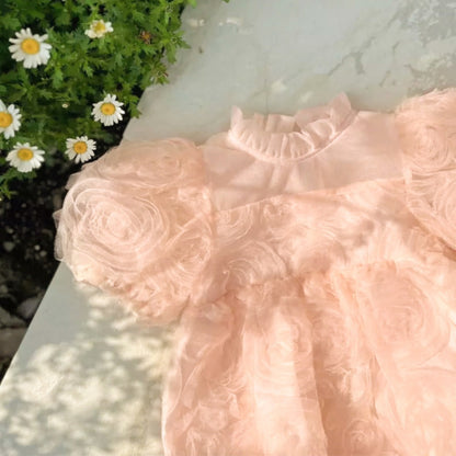 フラワーローズチュールワンピース(2color)