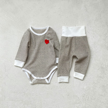 ナチュラルベビールームウェア3点セット(2color)