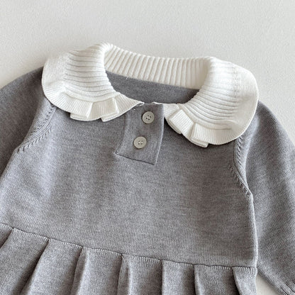 ニットグレーワンピース