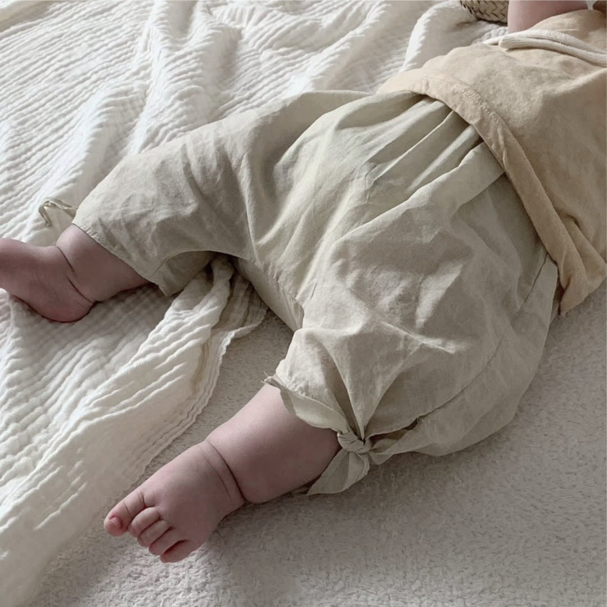 🅽🅴🆆 [2color / 66-90] コットンゆったりベビーパンツ